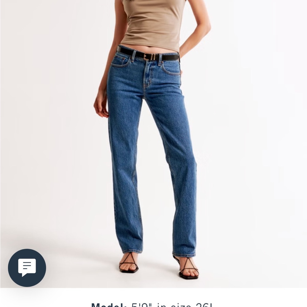 Abercrombie & Fitch Straight Leg Jeans in Blue Denim